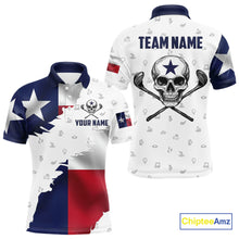 Load image into Gallery viewer, Texas Flag Golf Clubs Skull Golf Camo Men golf polo shirts Custom Patriotic Golf Team Jerseys NQS9936