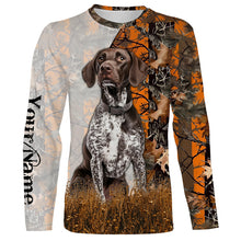 Load image into Gallery viewer, German Shorthaired Pointer dog hunting orange camo Custom Name Full Printing Shirts, Hunting Gifts NQS3569