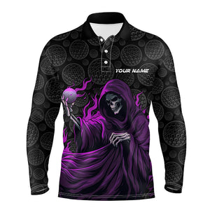 Black camo golf ball Mens golf polo shirts custom purple golf skull outfits for men, best golf gifts NQS8024