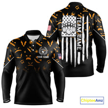 Load image into Gallery viewer, Custom American flag patriotic funny halloween pattern Bowling shirt for men bowling team jersey NQS10414