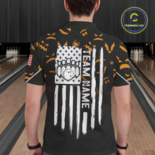 Load image into Gallery viewer, Custom American flag patriotic funny halloween pattern Bowling shirt for men bowling team jersey NQS10414