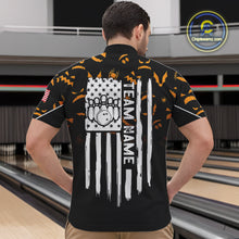 Load image into Gallery viewer, Custom American flag patriotic funny halloween pattern Bowling shirt for men bowling team jersey NQS10414
