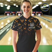 Load image into Gallery viewer, Custom American flag patriotic funny halloween pattern Bowling shirt for Women bowling team jersey NQS10414
