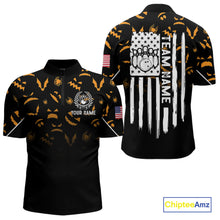 Load image into Gallery viewer, Custom American flag patriotic funny halloween pattern Bowling shirt for men bowling team jersey NQS10414