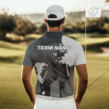 Load image into Gallery viewer, Personalized Gray camo Golf polo shirts for men custom camo golf shirts, unique golf gifts NQS9944