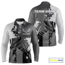 Load image into Gallery viewer, Personalized Gray camo Golf polo shirts for men custom camo golf shirts, unique golf gifts NQS9944
