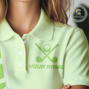Green Women golf polo shirts custom golf outfits for ladies, Gift for golf lovers NQS10849