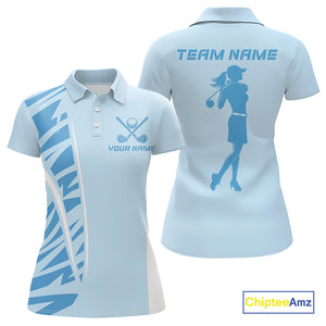 Blue matching golf polo shirts for couples custom couples golf outfits, Gift for golf lovers NQS10850