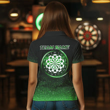Load image into Gallery viewer, Black &amp; Green glitter Lucky Darts Shirt For Women Custom St Patrick Day Darts Jersey for Team NQS9363