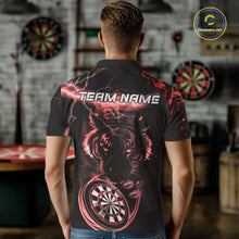 Load image into Gallery viewer, Personalized Red Lightning Thunder Storm Tiger Darts Shirts For Men Custom Dart Team Jerseys NQS10442