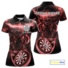 Load image into Gallery viewer, Personalized Red Lightning Thunder Storm Tiger Darts Shirts For Women Custom Dart Team Jerseys NQS10442