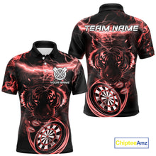Load image into Gallery viewer, Personalized Red Lightning Thunder Storm Tiger Darts Shirts For Men Custom Dart Team Jerseys NQS10442