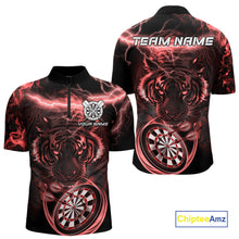 Load image into Gallery viewer, Personalized Red Lightning Thunder Storm Tiger Darts Shirts For Men Custom Dart Team Jerseys NQS10442