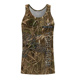 Duck Hunting waterfowl camo Custom Name All Over Printed Shirts, Hunting Gift For Men, Women And Kid NQS3914