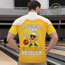 Load image into Gallery viewer, Custom Funny Beer Bowling Polo, Quarter Zip Shirts For Men My drinking team has a bowling problem NQS10638