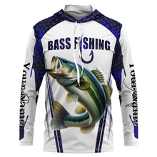 Load image into Gallery viewer, Largemouth Bass fishing blue camo Custom Funny Fishing Shirts, Gift For Fisherman NQS5455