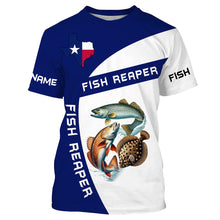 Load image into Gallery viewer, Texas Slam Redfish, Speckled Trout, Flounder Fishing Customize Name 3D All Over Printed Shirts NQS455