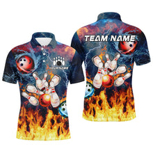 Load image into Gallery viewer, Water fire lightning thunder Bowling Polo, Quarter zip Shirt For Men custom bowling team jerseys NQS8464