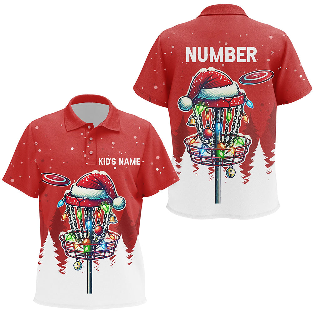 Christmas Kid disc golf polo Shirts custom Christmas disc golf basket Disc golf jerseys NQS8940