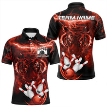 Load image into Gallery viewer, Personalized Red Lightning Thunder Storm Tiger Bowling Shirts For Men Custom Bowling Team Jerseys NQS9683