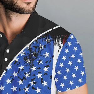 Personalized Black Camo Golf Polo Shirts For Men Custom American Flag patriotic golf shirts outfit NQS9698