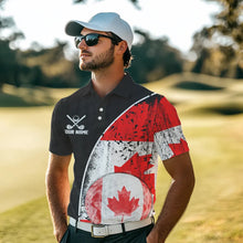 Load image into Gallery viewer, Personalized Black Camo Golf Polo Shirts For Men Custom Canadian Flag patriotic golf shirts outfit NQS9699