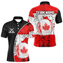 Load image into Gallery viewer, Personalized Black Camo Golf Polo Shirts For Men Custom Canadian Flag patriotic golf shirts outfit NQS9699