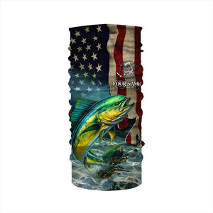 Mahi Mahi ( Dorado) Fishing 3D American Flag Patriotic Customize name All over print fishing shirts NQS468