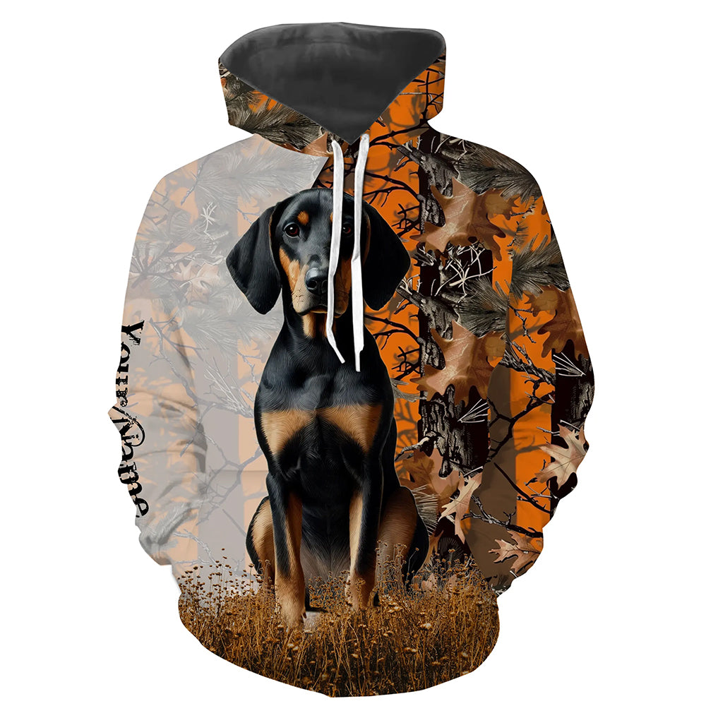 Coonhound dog hunting orange camo Custom Name Full Printing Shirts, best coon hunting dog Hunting Gift NQS4136