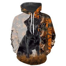 Load image into Gallery viewer, Black Labrador Retriever dog hunting orange camo Custom Name Full Printing Shirts, Labs Hunting Gifts NQS4137