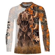 Load image into Gallery viewer, Boykin spaniel dog hunting orange camo Custom Name Full Printing Shirts, Boykin spaniel Hunting Gifts NQS4138