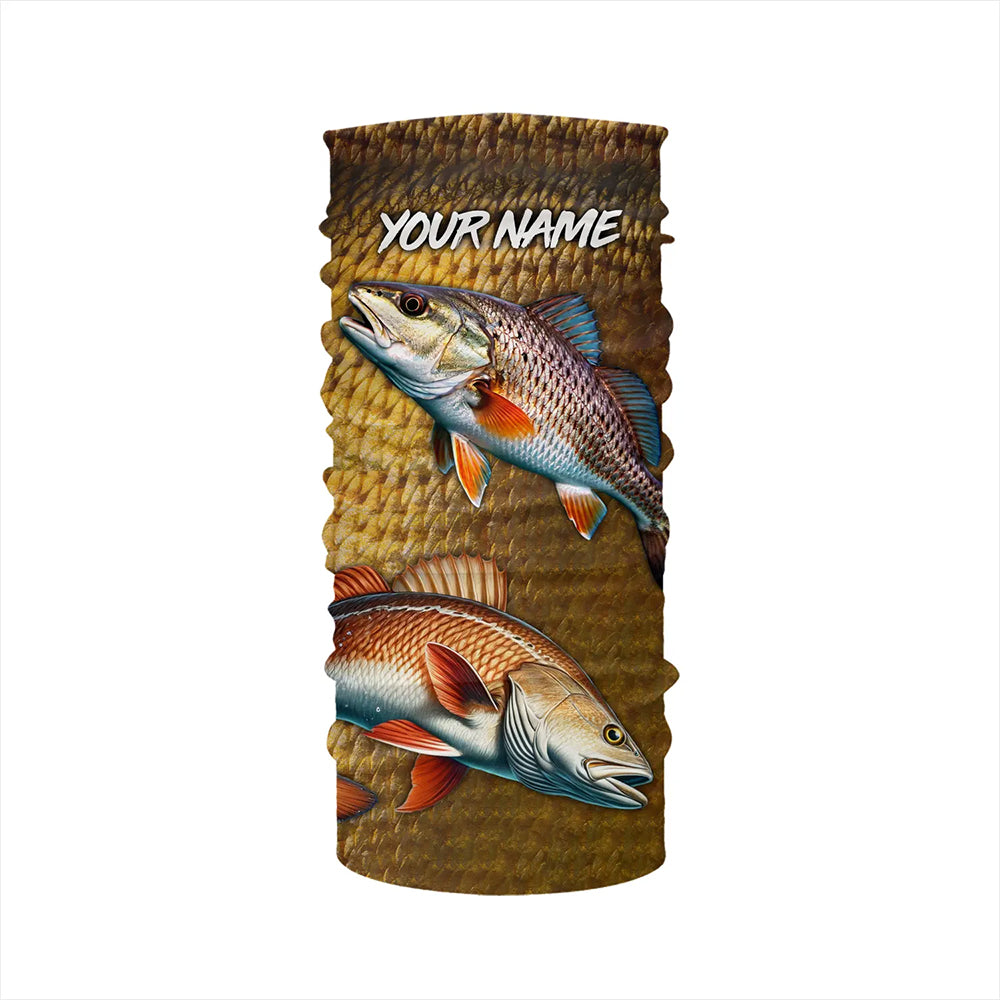 Redfish fishing scales Custom Name long sleeve Fishing Shirts, personalized red drum fishing jerseys NQS5266
