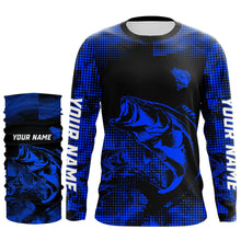 Load image into Gallery viewer, Largemouth Bass fishing jersey Custom UV protection performance bass fishing tournament shirts | Blue NQS9395