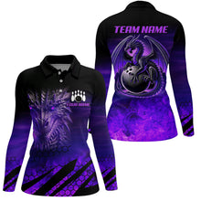 Load image into Gallery viewer, Custom Dragon Flame Bowling Shirts For Women, Dragon Fire Bowling Team Shirts NQS8499
