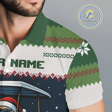 Load image into Gallery viewer, Funny Santa golf ugly Christmas pattern Golf polo shirts for men custom gifts for the golfer NQS11078