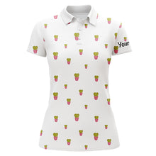 Load image into Gallery viewer, Personalized cute cactus white pattern Women golf polo shirts custom cactus golf shirt, golfer gifts NQS8320