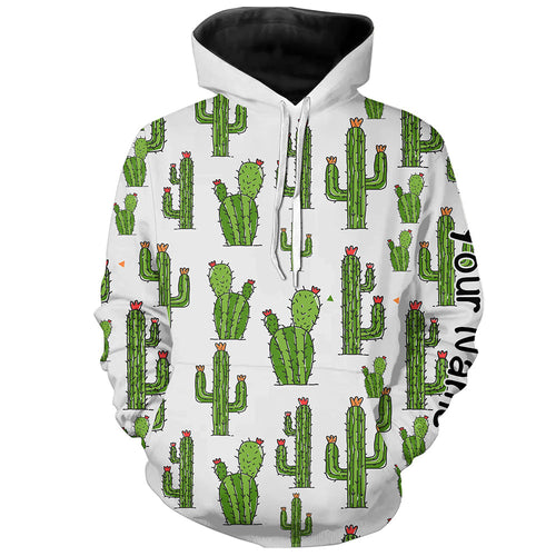 Personalized Funny Cactus pattern golf Hoodie custom cactus golf shirt, golfer gifts NQS8323