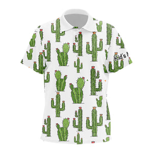 Personalized Funny Cactus pattern Kid golf polo shirt custom cactus golf shirt, golfer gifts NQS8323