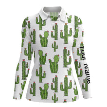 Load image into Gallery viewer, Personalized Funny Cactus pattern Women golf polo shirts custom cactus golf shirt, golfer gifts NQS8323