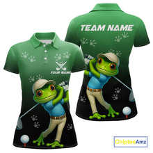 Load image into Gallery viewer, Funny Frog Green Golf polo shirt for Women Custom ladies golf top, personalized golf gifts NQS11104