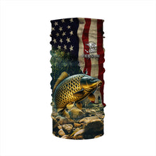 Load image into Gallery viewer, Carp Fishing 3D American Flag Patriotic Customize name UV Protection Fishing shirts NQS499