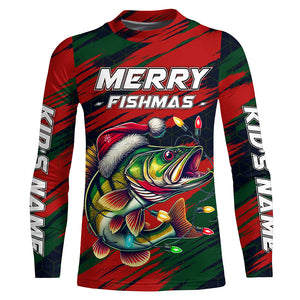 Personalized funny Christmas Walleye Fishing Shirts, Mery Fishmas Fishing gift for men, women, kid NQS9007