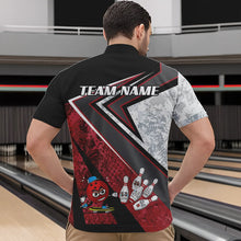 Load image into Gallery viewer, Funny Bowling ball and Pins Mens bowling shirt Custom Camo Bowling Team Jersey, gift for Bowler | Red NQS9604