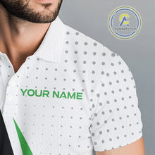 Load image into Gallery viewer, Black, White and Green Golf polo shirts For Mens custom mens golf top, unique golf gifts NQS10010
