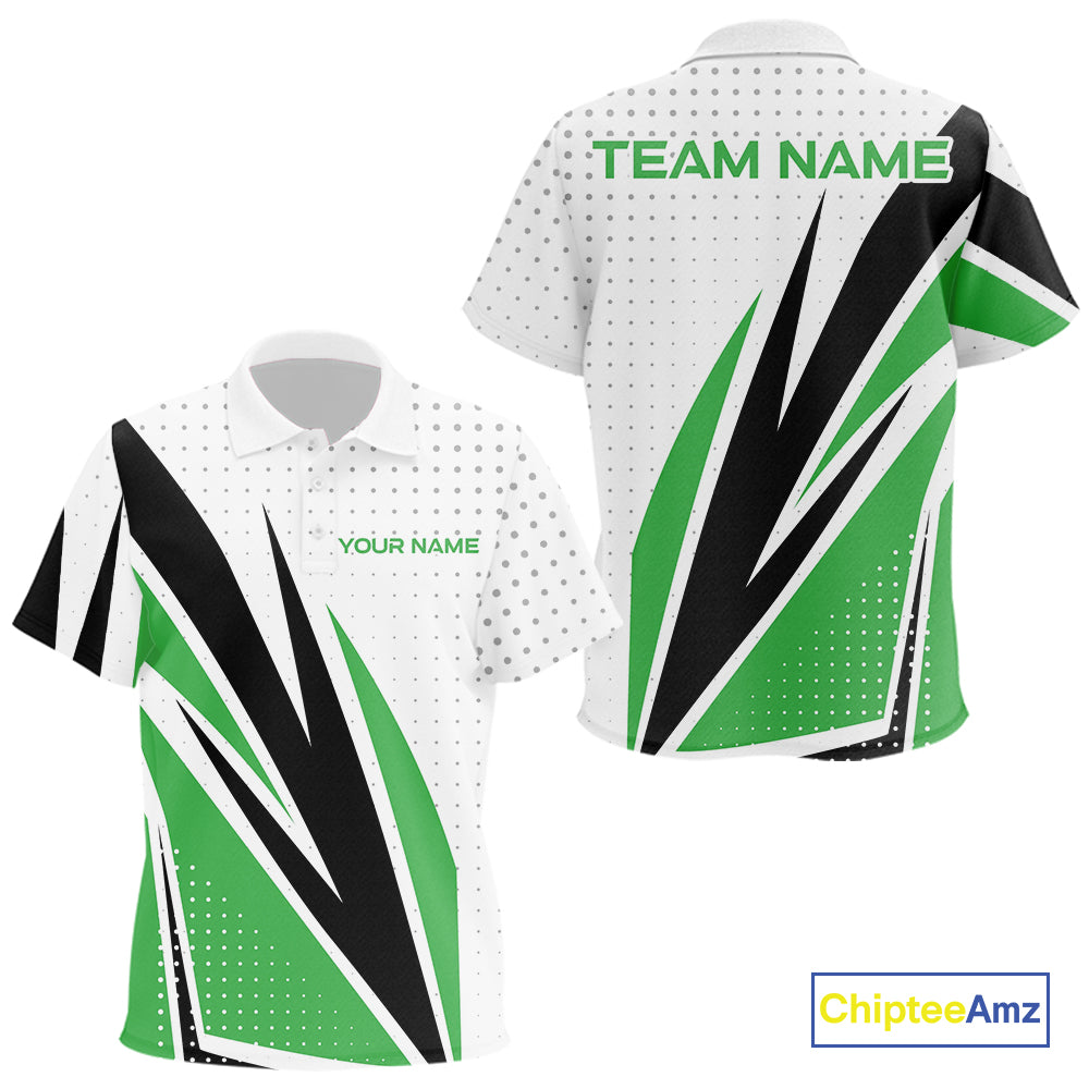 Black, White and Green Golf polo shirts For Kid custom Kid golf top, unique golf gift NQS10010