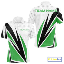 Load image into Gallery viewer, Black, White and Green Golf polo shirts For Mens custom mens golf top, unique golf gifts NQS10010