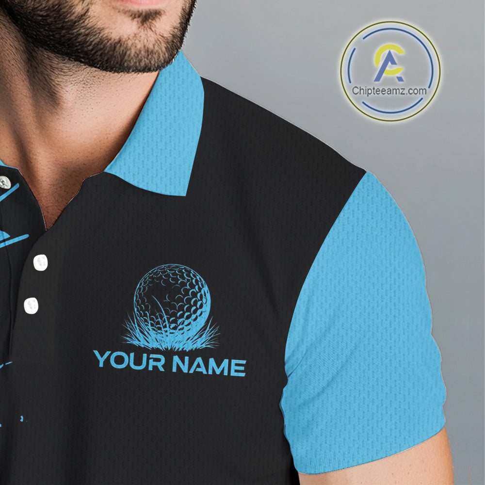 Black and Blue Golf polo shirts For Men Custom name mens golf outfits, gifts for golf lovers NQS10019