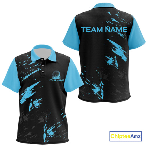 Black and Blue Golf polo shirts For Kid Custom name Kid golf outfits, gifts for golf lovers NQS10019
