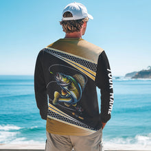 Load image into Gallery viewer, Walleye fishing yellow fish reaper sun protection custom performance long sleeve fishing shirts NQS3526