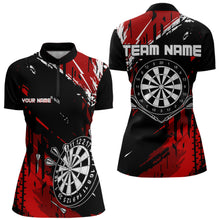 Load image into Gallery viewer, Retro Black Red Pattern Custom Darts Polo, Quarter-Zip Shirts For Women Dart Team Jerseys NQS9456
